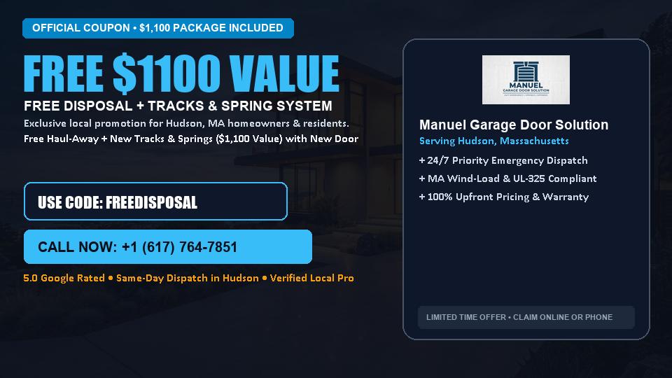 Manuel Garage Door Solution FREE Haul-Away & Heavy-Duty Tracks with New Door