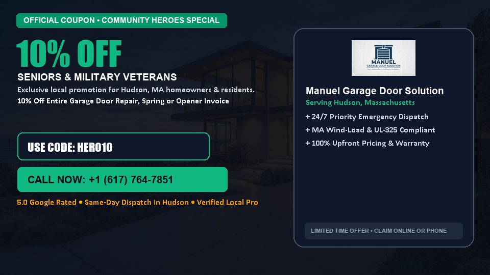 Manuel Garage Door Solution 10% OFF Seniors & Military Veterans